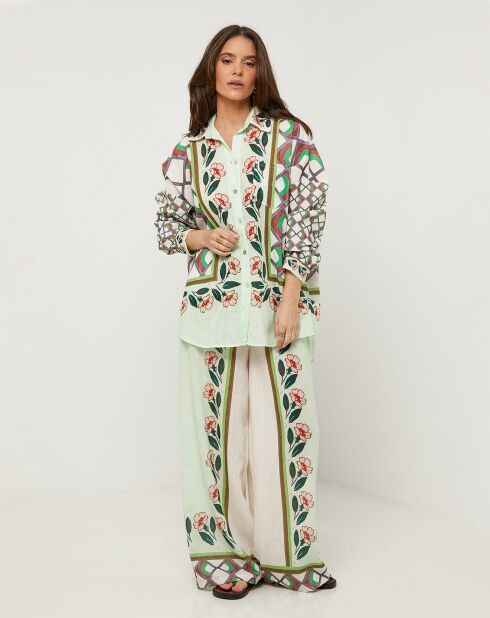 Chemise 100% Lin Daria verte