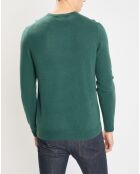 Pull 100% Cachemire Nachron col ras du cou vert foncé