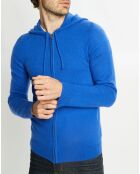 Gilet à capuche 100% Cachemire Nachcap bleu électrique