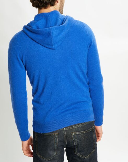 Gilet à capuche 100% Cachemire Nachcap bleu électrique