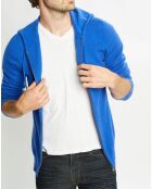 Gilet à capuche 100% Cachemire Nachcap bleu électrique