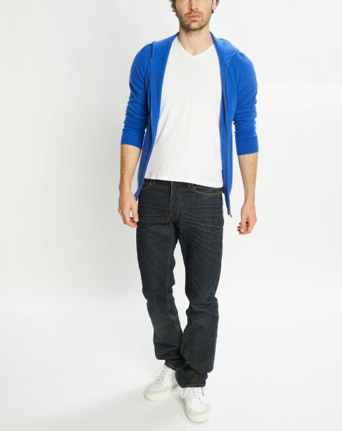 Gilet à capuche 100% Cachemire Nachcap bleu électrique