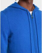 Gilet à capuche 100% Cachemire Nachcap bleu électrique