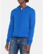 Gilet à capuche 100% Cachemire Nachcap bleu électrique