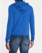 Gilet à capuche 100% Cachemire Nachcap bleu électrique