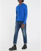 Gilet à capuche 100% Cachemire Nachcap bleu électrique