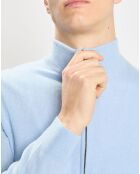 Gilet zippé 100% Cachemire Nachgil bleu clair