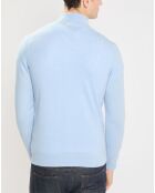 Gilet zippé 100% Cachemire Nachgil bleu clair