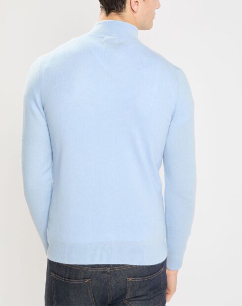 Gilet zippé 100% Cachemire Nachgil bleu clair