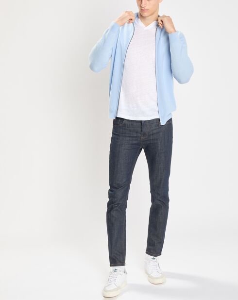 Gilet zippé 100% Cachemire Nachgil bleu clair