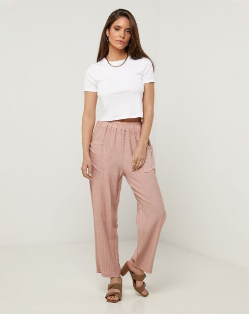 Pantalon 100% Lin Marta rose
