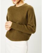 Pull en Laine & Cachemire Florine col rond kaki