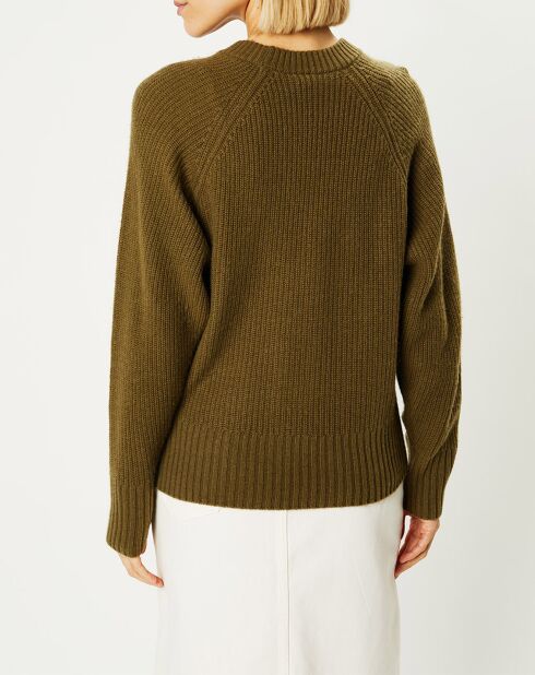 Pull en Laine & Cachemire Florine col rond kaki