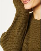 Pull en Laine & Cachemire Florine col rond kaki