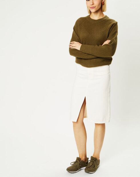 Pull en Laine & Cachemire Florine col rond kaki