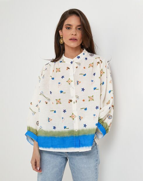 Chemise 100% Lin Benedicte bleue