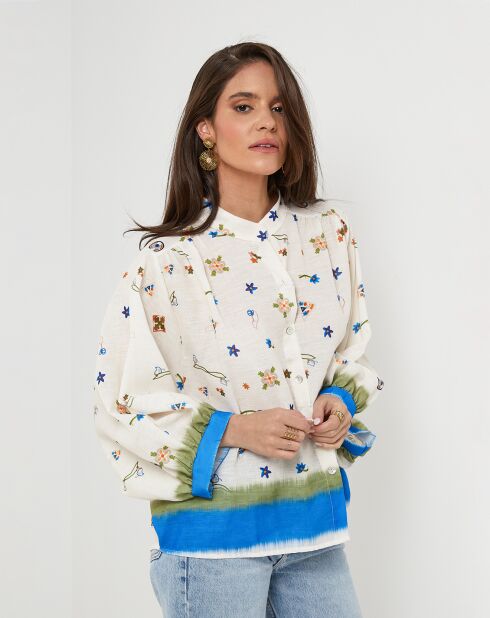 Chemise 100% Lin Benedicte bleue