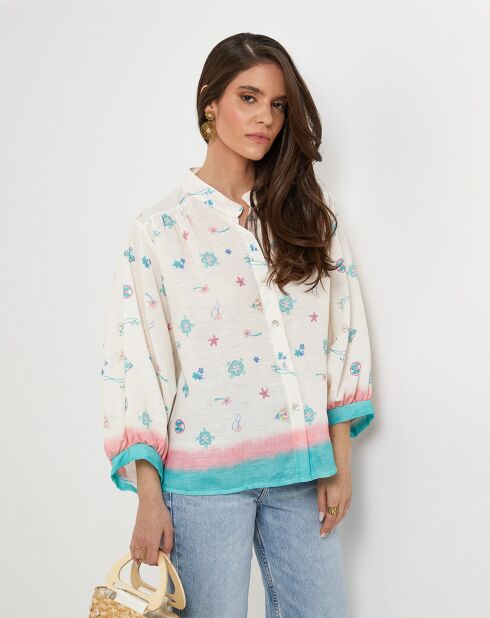 Chemise 100% Lin Benedicte verte