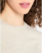 Pull 100% Cachemire Difi manches courtes gris clair
