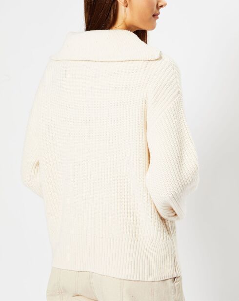 Pull en Laine & Cachemire Siam col camionneur écru