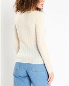 Pull en Laine & Cachemire Sacha col danseuse écru