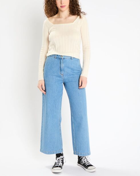 Pull en Laine & Cachemire Sacha col danseuse écru