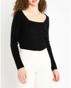 Pull en Laine & Cachemire Sacha col danseuse noir