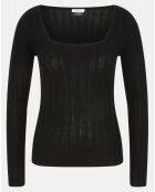 Pull en Laine & Cachemire Sacha col danseuse noir
