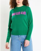 Pull en Laine & Cachemire Sadies côtelé vert