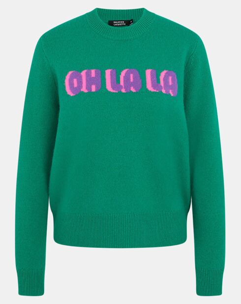 Pull en Laine & Cachemire Sadies côtelé vert