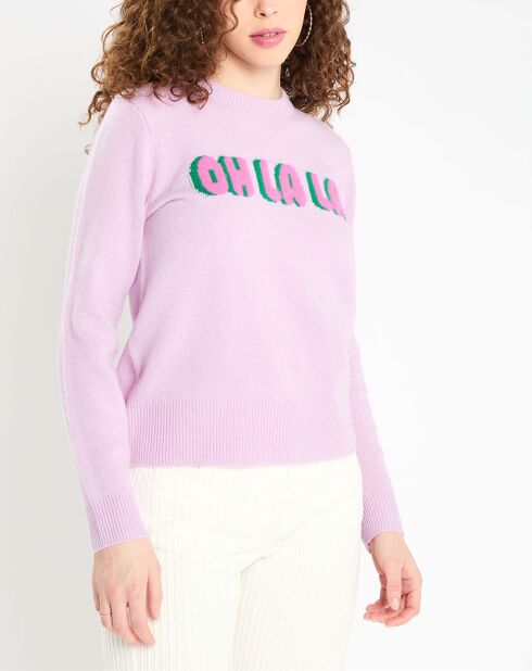 Pull en Laine & Cachemire Sadies côtelé violet clair