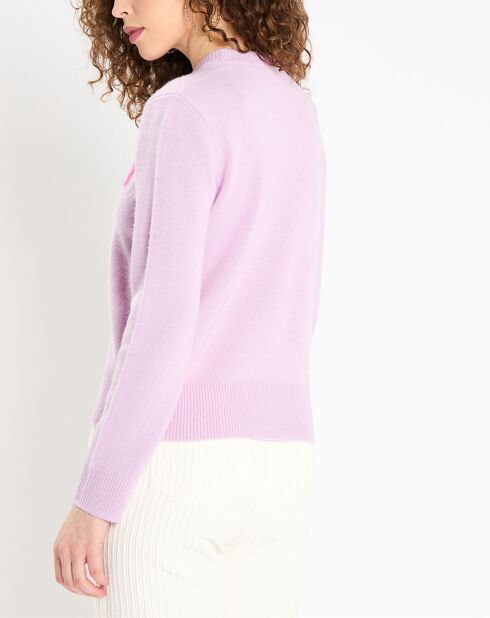 Pull en Laine & Cachemire Sadies côtelé violet clair