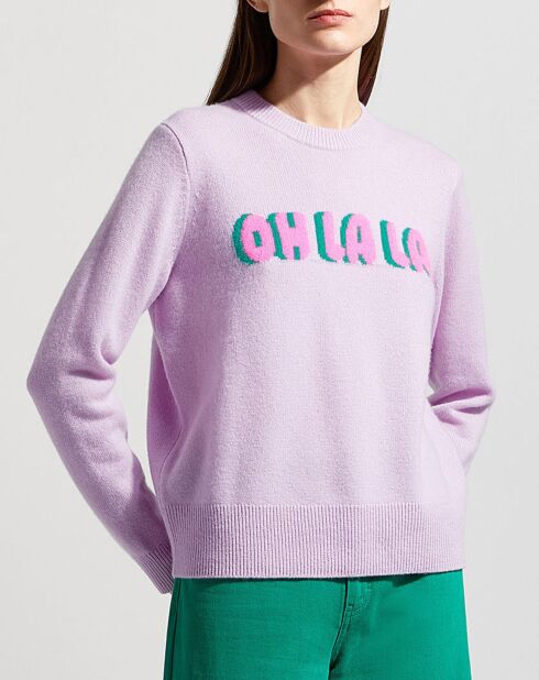 Pull en Laine & Cachemire Sadies côtelé violet clair