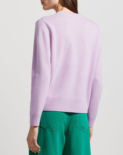 Pull en Laine & Cachemire Sadies côtelé violet clair