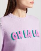 Pull en Laine & Cachemire Sadies côtelé violet clair