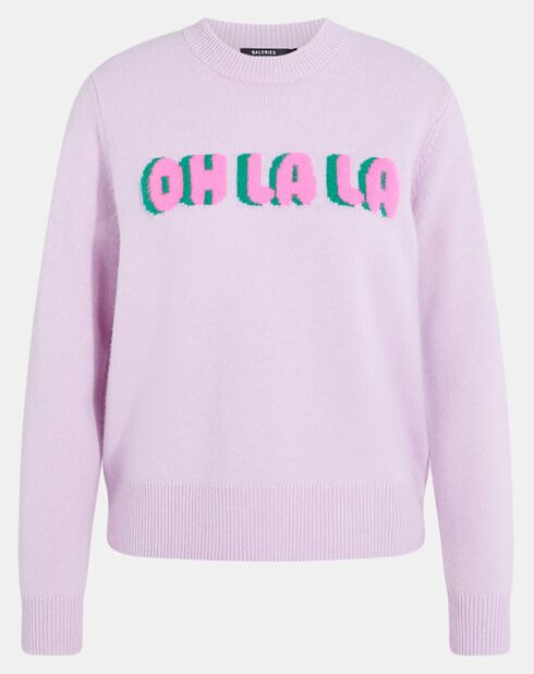 Pull en Laine & Cachemire Sadies côtelé violet clair