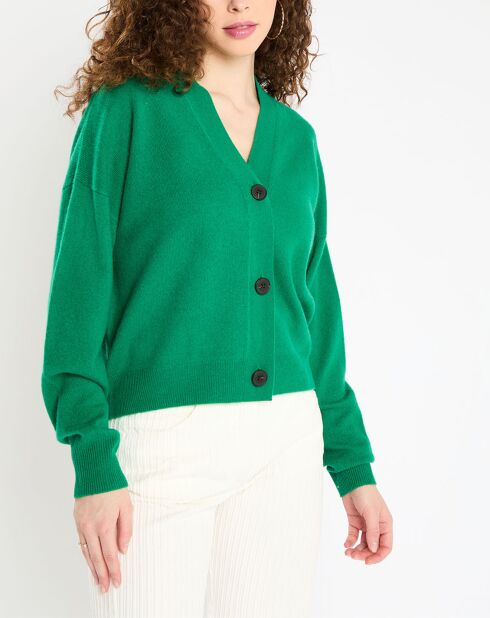 Cardigan en Laine & Cachemire Tabiola vert