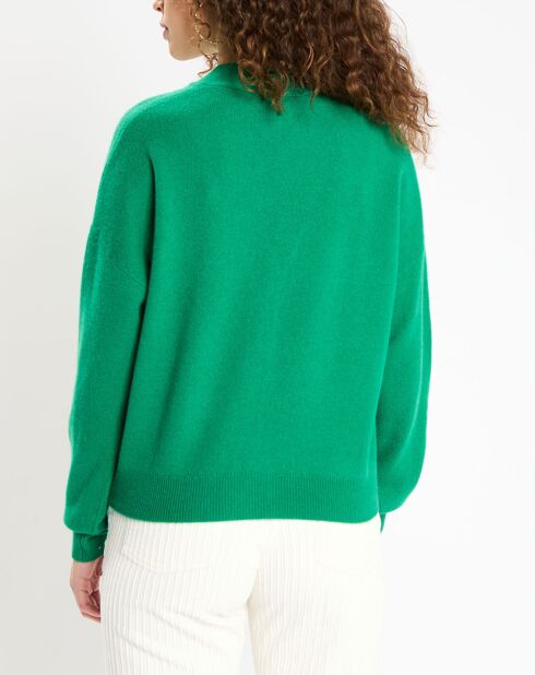 Cardigan en Laine & Cachemire Tabiola vert