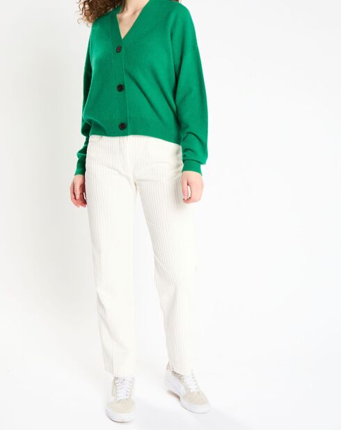 Cardigan en Laine & Cachemire Tabiola vert