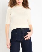 Pull en Laine & Cahchemire Tacha col danseuse écru