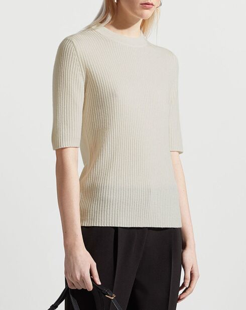 Pull en Laine & Cahchemire Tacha col danseuse écru