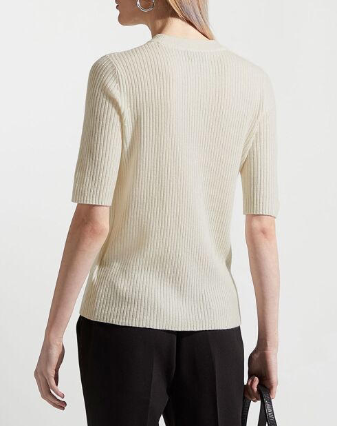 Pull en Laine & Cahchemire Tacha col danseuse écru