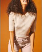 Pull en Laine & Cahchemire Tacha col danseuse écru
