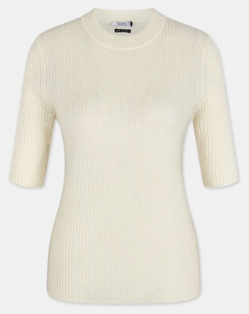 Pull en Laine & Cahchemire Tacha col danseuse écru