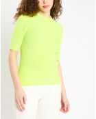 Pull en Laine & Cachemire Tacha col danseuse jaune fluo