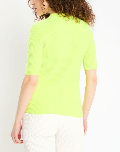 Pull en Laine & Cachemire Tacha col danseuse jaune fluo