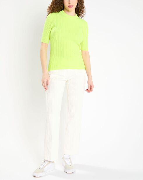 Pull en Laine & Cachemire Tacha col danseuse jaune fluo