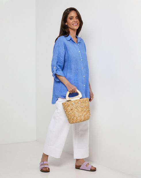 Chemise 100% Lin Melinda azur