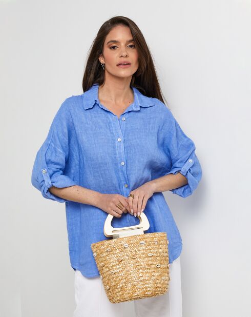 Chemise 100% Lin Melinda azur