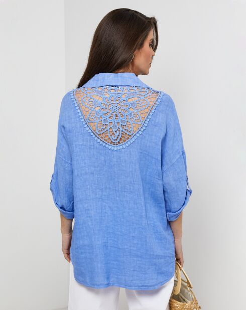 Chemise 100% Lin Melinda azur